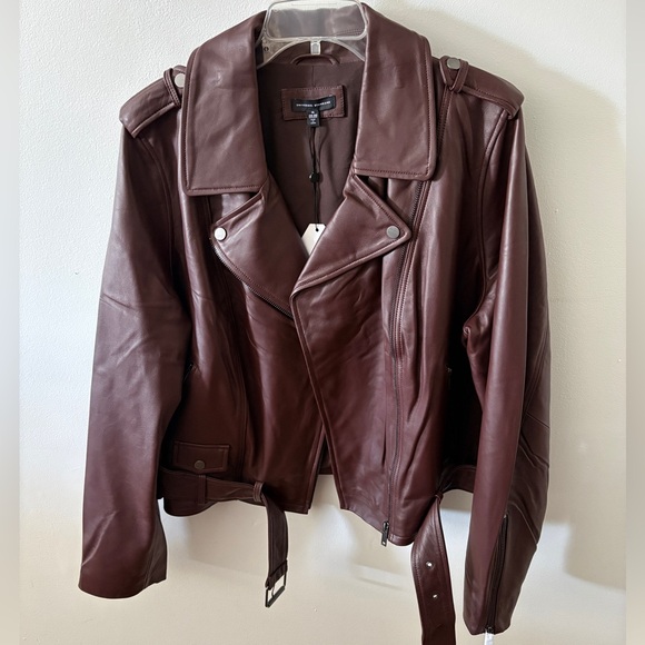 Universal Standard Jackets & Blazers - Leeron Leather Moto Jacket 18/20 MEDIUM Chili Chocolate Brown NWT plus size